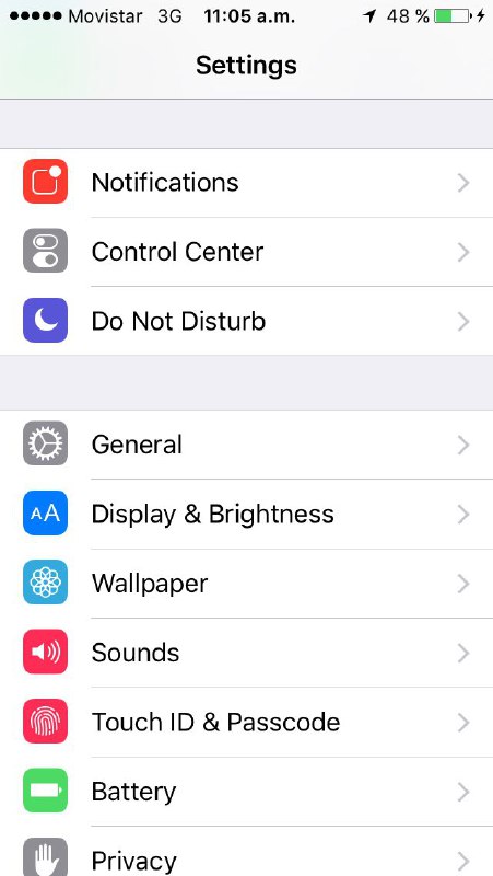 Luego de descargada, ve a configuraciones y luego a general