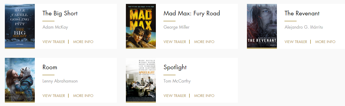 Blog Movistar - Mejor director - Oscar Noms